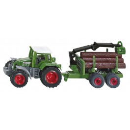 Siku Tractor met bosaanhangwagen 1:87