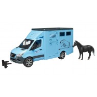 Bruder MB Sprinter met paardentransporter+paard 1:16