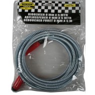 Rioolveer / ontstoppingsveer 8mm dik, 5 meter lengte