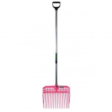 Vijgenvork met aluminium steel, D-handvat, roze